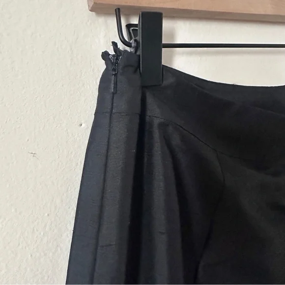 Vintage Talbots Classic Black A-Line Silk Taffeta Skirt - Picture 3 of 6